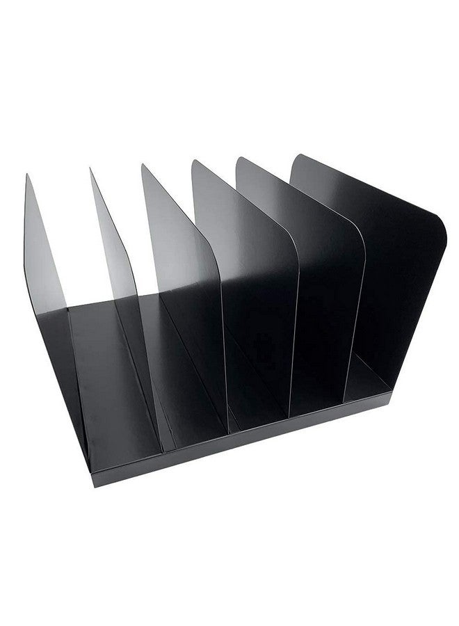 Huron Desktop File Organizer Vertical 5 Slot, Black Commercial Grade Steel - Image 2