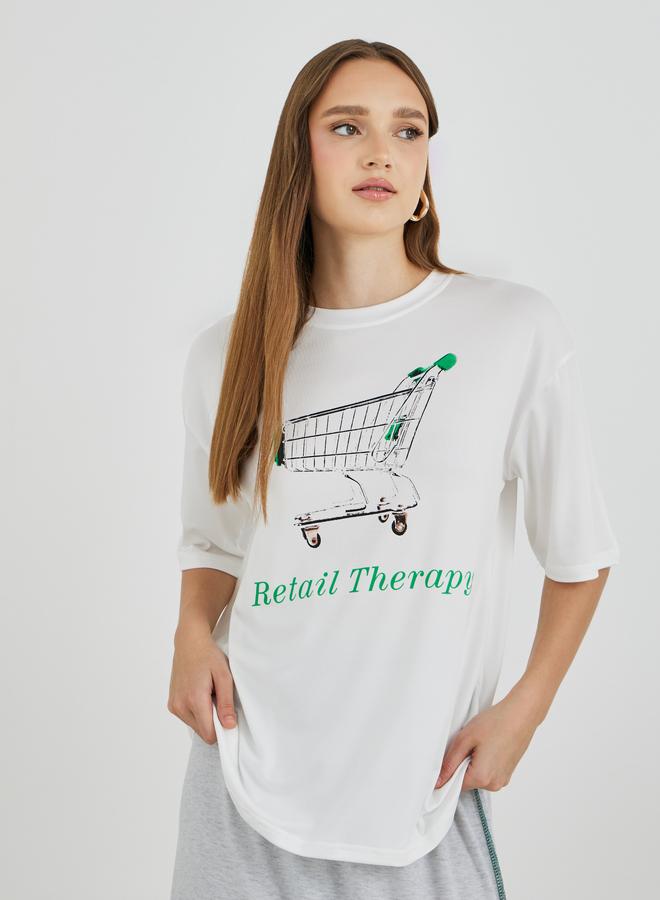 Take Two Graphic Printed Oversized T-Shirt - Image 1