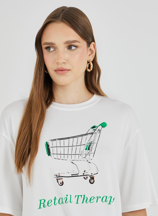Take Two Graphic Printed Oversized T-Shirt - Image 3