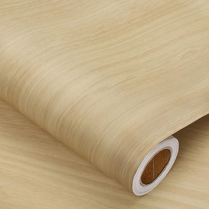 HAPPYMATES Self Adhesive Wood Grain Vinyl Wallpaper Stickers Home Adhesive Wallpaper Waterproof Bedroom Wood Grain Contact Paper Wall Stickers Rolls for Home,Kitchen (24 X 48 Inch, Distress Brown) - Image 1
