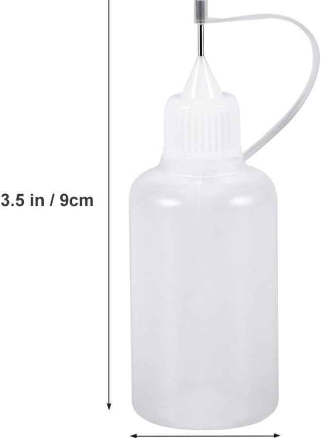 klarako Squeezable Needle Tip Liquid Dropper Filling Bottles Plastic 30ml (White) - 10 Pieces - Image 2
