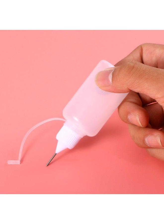 klarako Squeezable Needle Tip Liquid Dropper Filling Bottles Plastic 30ml (White) - 10 Pieces - Image 1