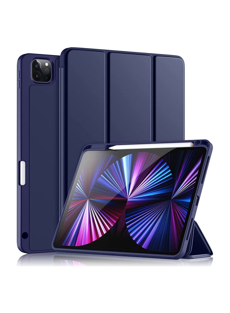 ELTRAZONE Case Compatible with iPad Pro 11 Case 2021/2020 with Pencil Holder, for iPad Pro 11 Inch Case 3rd/2nd Generation, Trifold Stand Protective Case with Soft TPU Back, Auto Wake/Sleep - Image 1