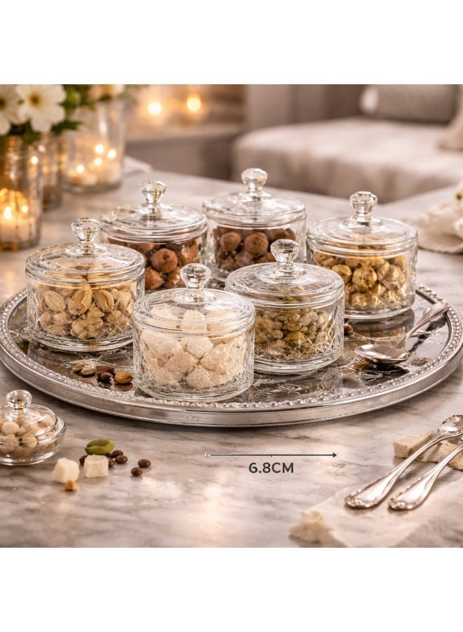 Alhomaidhi A set of 6 glass bowls for serving sweets, nuts, dates, and all other presentations and occasions. - Image 3