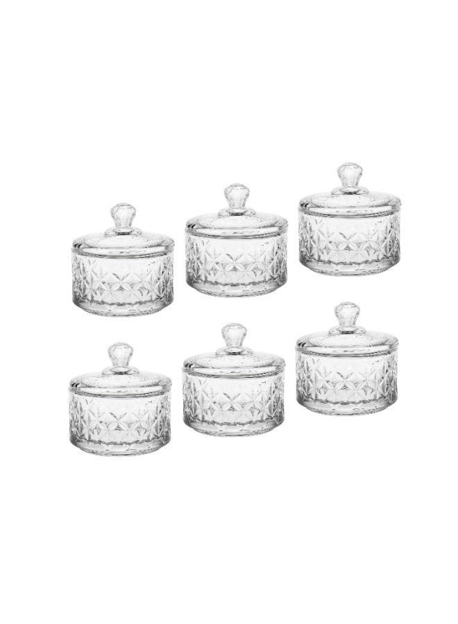 Alhomaidhi A set of 6 glass bowls for serving sweets, nuts, dates, and all other presentations and occasions. - Image 4