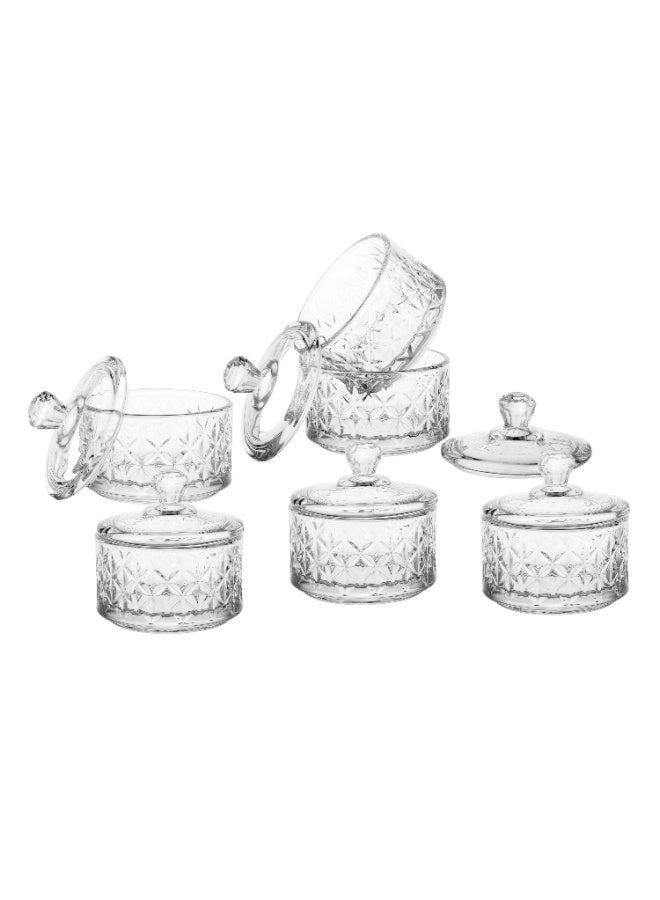 Alhomaidhi A set of 6 glass bowls for serving sweets, nuts, dates, and all other presentations and occasions. - Image 5