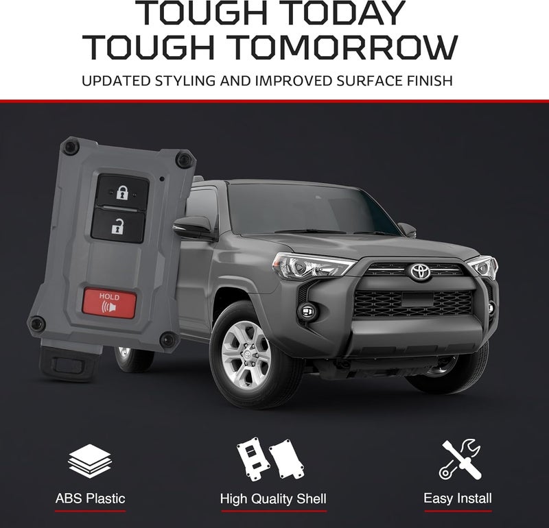 AJT DESIGN Replacement Key Fob Case for Toyota Tacoma, Tundra, 4Runner V1.5 - Cement - Image 3