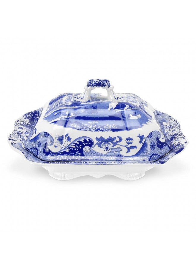 Spode Blue Italian Covered Vegetable Dish | 12 Inch Serving Dish and Dinner Table Centerpiece | Made of Fine Porcelain | Microwave and Dishwasher Safe - Image 1