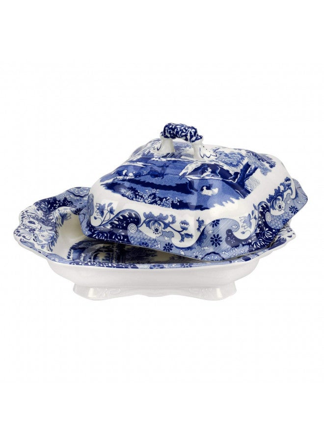 Spode Blue Italian Covered Vegetable Dish | 12 Inch Serving Dish and Dinner Table Centerpiece | Made of Fine Porcelain | Microwave and Dishwasher Safe - Image 2