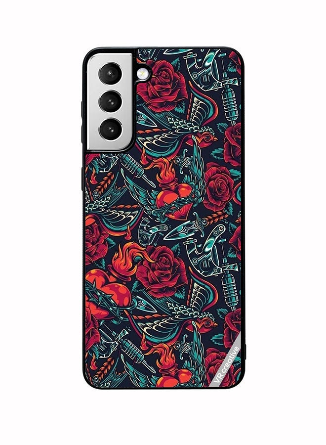 VR CREATIVE Protective Case Cover For Samsung Galaxy S22 Plus 5G Flower Design Multicolour - Image 1