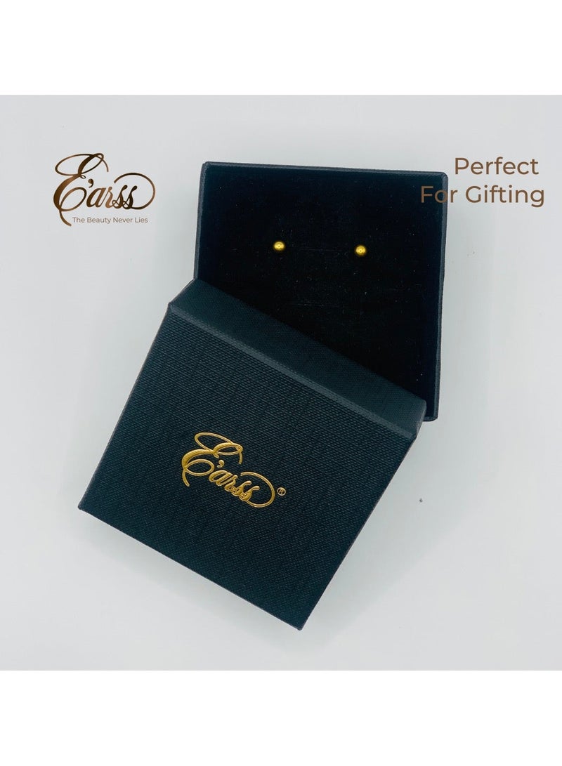 Earss 4 Mm Ball Gold Stud | Stainless Steel | 18K Gold Plated - Image 5