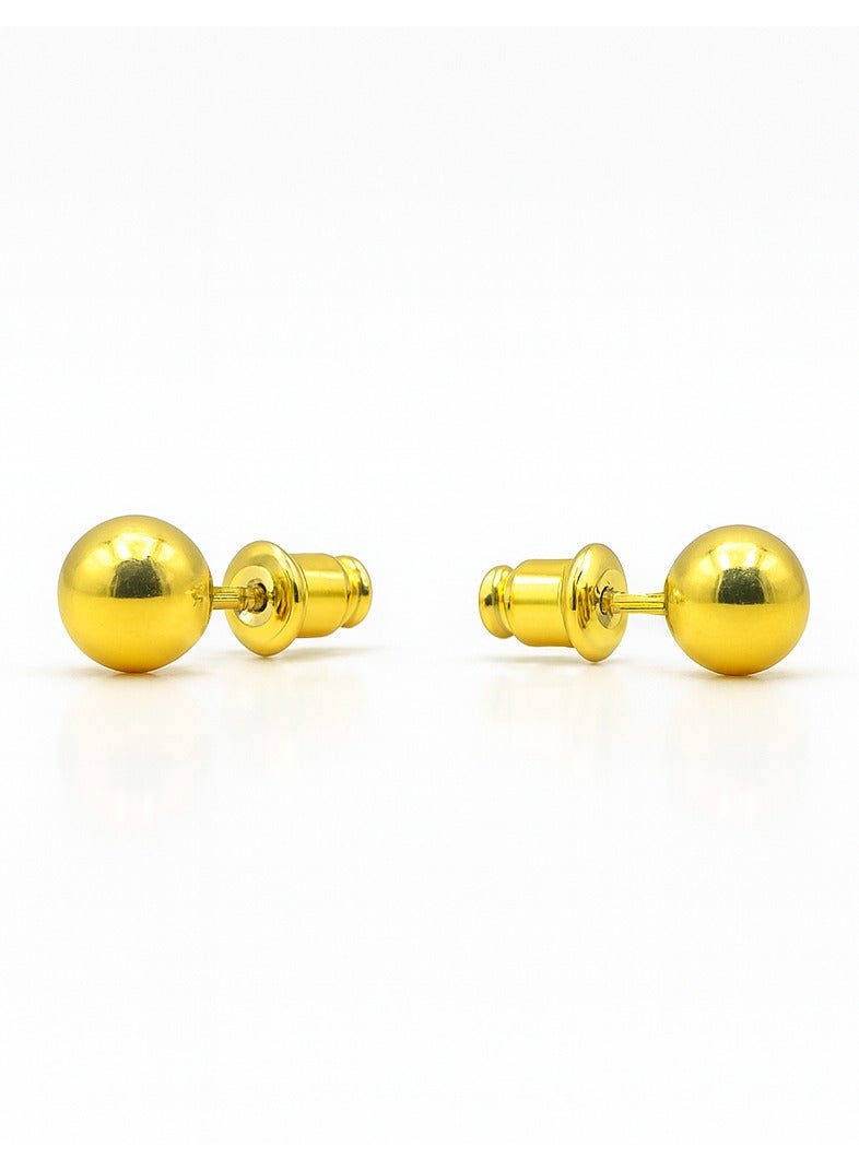 Earss 4 Mm Ball Gold Stud | Stainless Steel | 18K Gold Plated - Image 1