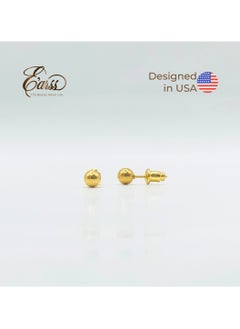 4 Mm Ball Gold Stud | Stainless Steel | 18K Gold Plated - pzsku/Z17DBE94FC62DFA27E4C9Z/45/_/1735816526/e39a7272-bb80-4eac-921e-2b46d6b476bb