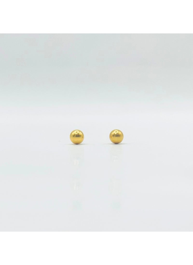 Earss 4 Mm Ball Gold Stud | Stainless Steel | 18K Gold Plated  - Image 1