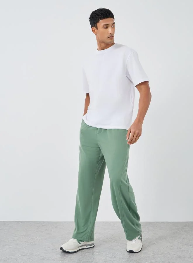 Styli Styli Oversized Open Hem Joggers with Panel Detail