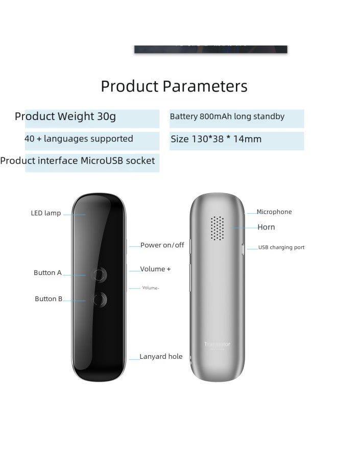 نيوترل آلة الترجمة G5 عصا الترجمة اللاسلكية متعددة اللغات عصا الترجمة الذكية مع مترجم - Image 4