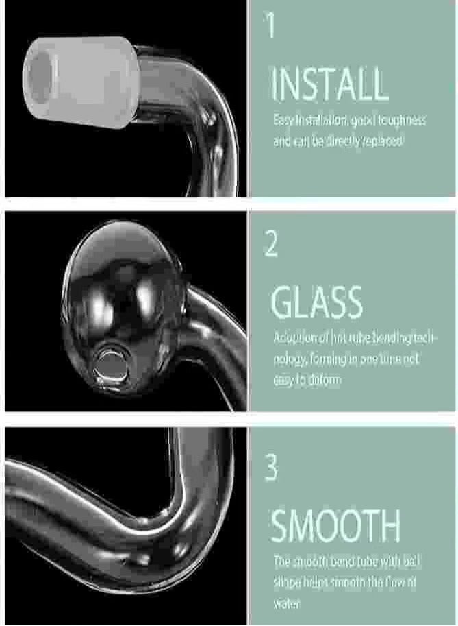 10 قطع 14 مم أنابيب تدفق نافورة زجاجية شفافة لمرشح حوض السمك لحوض الأسماك المزروع