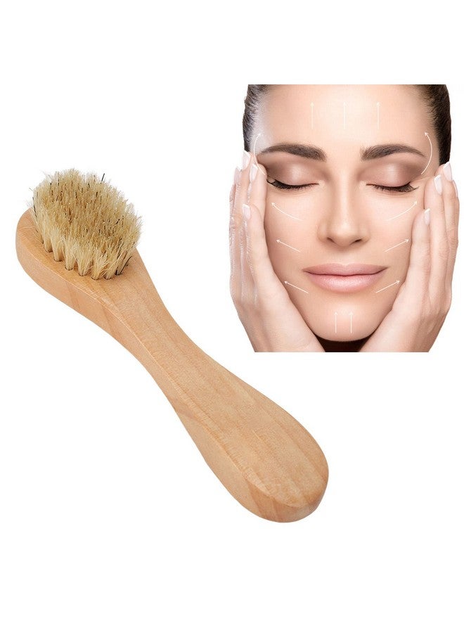 ZJchao 4Pcs Facial Cleansing Brush Deep Peeling Exfoliator Face & Body Brushgrass Wood Handle With Boar Bristles For Daily Cleansing Smooth Radiant Skin Lymphatic Drainage - Image 3