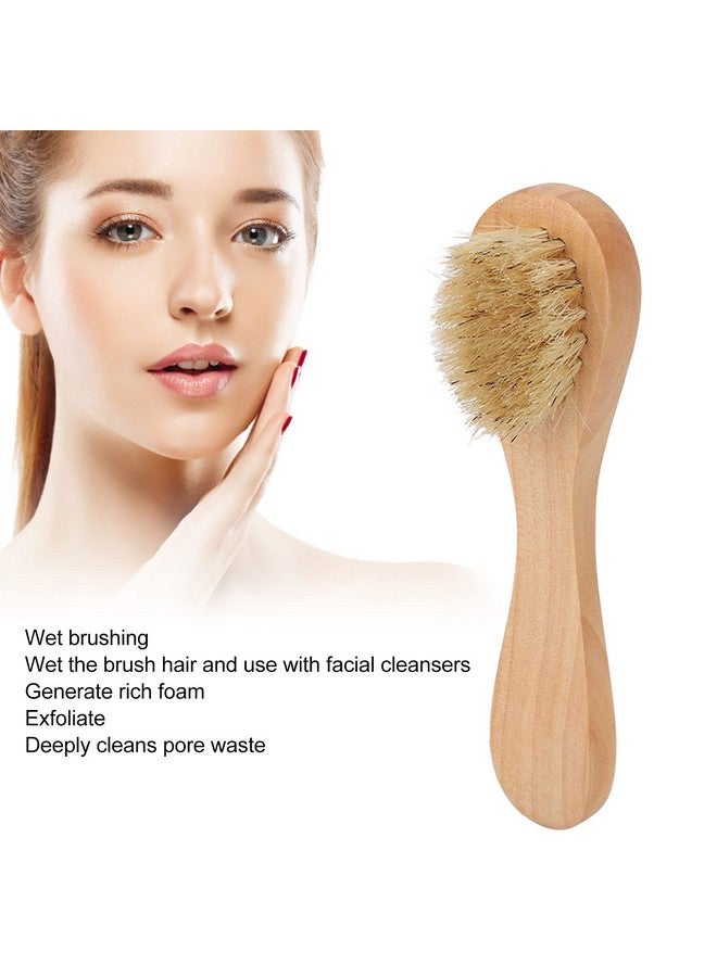 ZJchao 4Pcs Facial Cleansing Brush Deep Peeling Exfoliator Face & Body Brushgrass Wood Handle With Boar Bristles For Daily Cleansing Smooth Radiant Skin Lymphatic Drainage - Image 2
