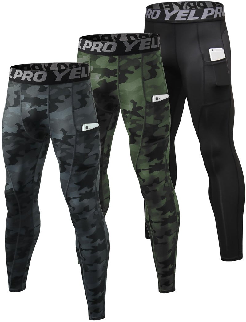 SPVISE Men's Cool Dry Compression Pants Athletic Leggings with Pocket Workout Running Tights Mens Leggings for Sports Gym - Image 1
