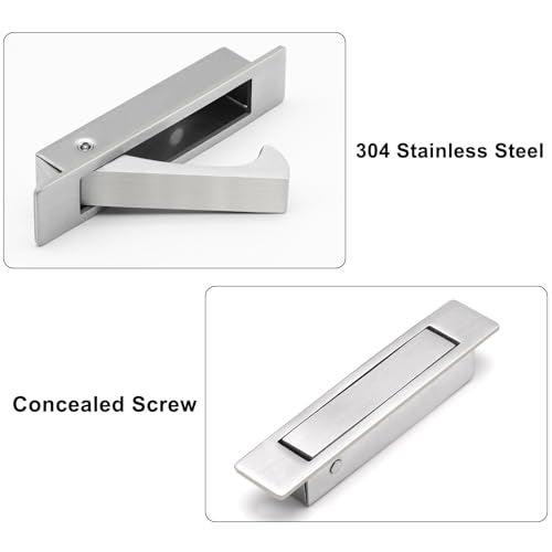 Dontay Pocket Pull Handle, Edge Pull, Professional Stainless Steel 304, Flush Mount for Sliding Door (Satin Nickel, 1) - Image 2