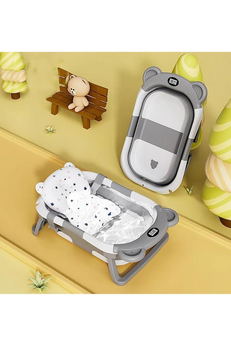 Baby Bathtub with Thermometer and Drain Hole for Newborn to Toddler up to 40 months - Image 1