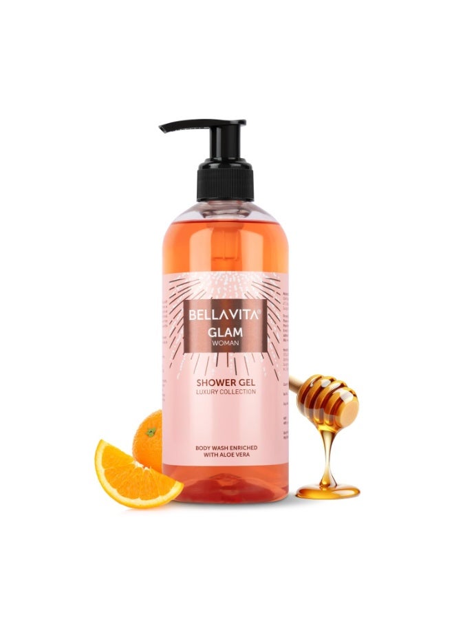 Bella Vita Luxury Glam Woman Body Wash Shower Gel for Women | 500ml | Deep Cleansing, Hydrating & Moisturising with Aloe Vera Extract | Softer, Smoother Skin | Suitable for All Skin Types - Image 1