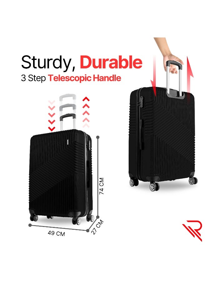 Reflection ABS Carry On Suitcase Airline Approved, Lightweight 28 Inch  Luggage- 360° Silent Wheels, ABS Hard Luggage Trolley, Spinner Wheels, Travel Luggage  (28-Inch , Black) - Image 5