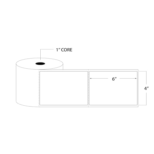 Blank Labels 4" X 6" Thermal Transfer Roll Labels, 290 BLUE | 3" Cores with Perfs Easy Tear| Matte White, Made in USA - Printer With Ribbon Needed | 250 Labels per Roll | 16 Rolls | 4,000 Label - Image 3