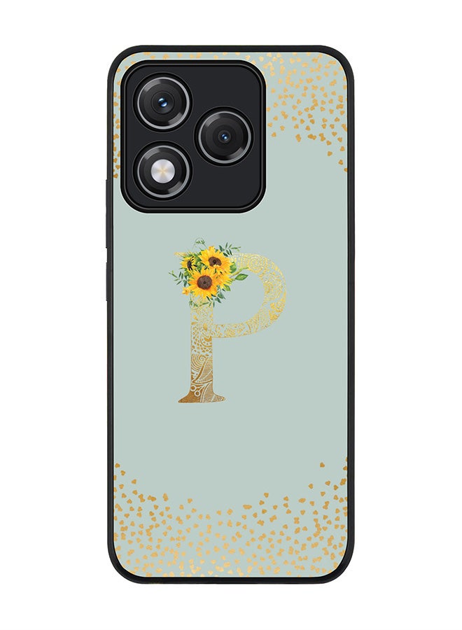 Stylizedd For Honor 400 Lite Case,Slim fit Camera Protection, Shockproof Thin Phone cover  - Custom Floral Monogram - P  (Light Grey )