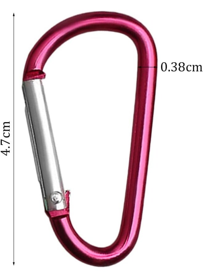 WODE Shop 40 Pieces Locking Carabiner, D-Shaped Carabiner Aluminum Keychain Clip Hook for Camping Hiking (5 Colors) - Image 1