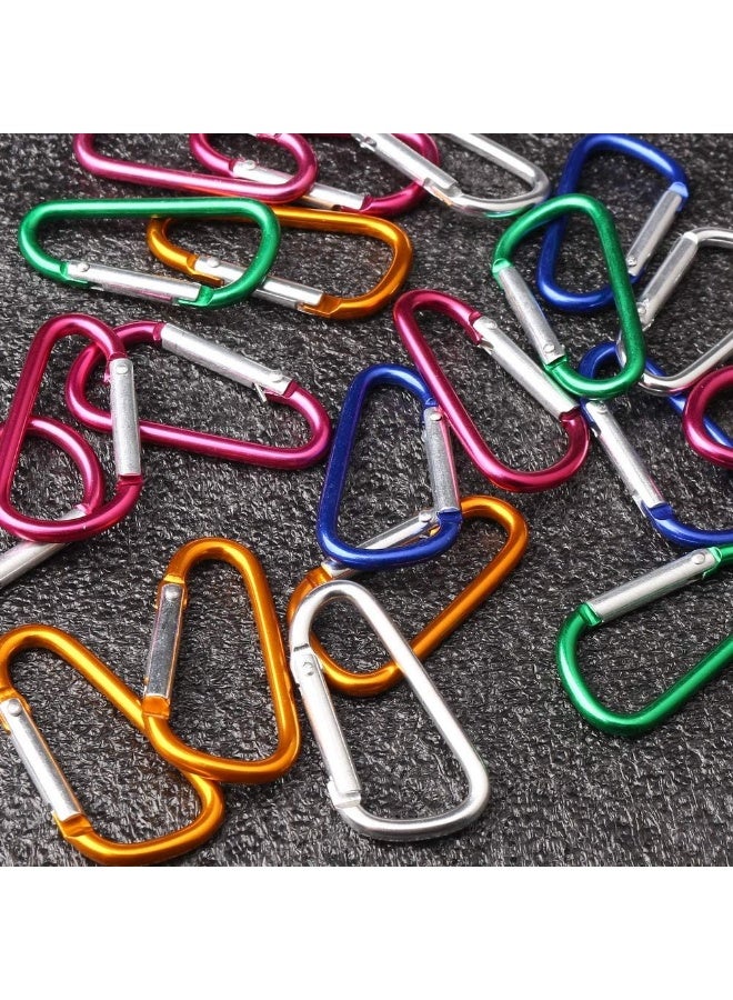 WODE Shop 40 Pieces Locking Carabiner, D-Shaped Carabiner Aluminum Keychain Clip Hook for Camping Hiking (5 Colors) - Image 3