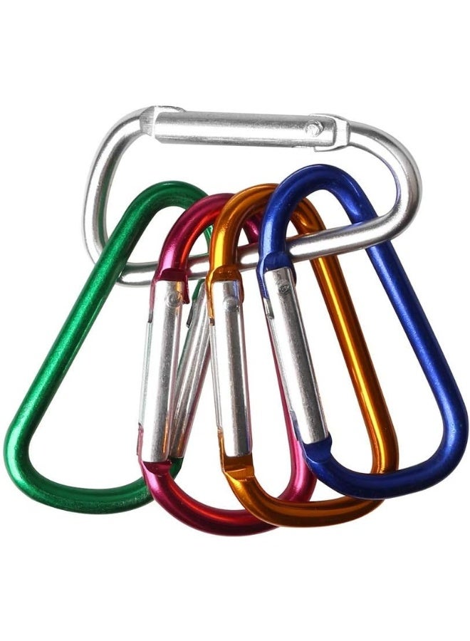 WODE Shop 40 Pieces Locking Carabiner, D-Shaped Carabiner Aluminum Keychain Clip Hook for Camping Hiking (5 Colors) - Image 2