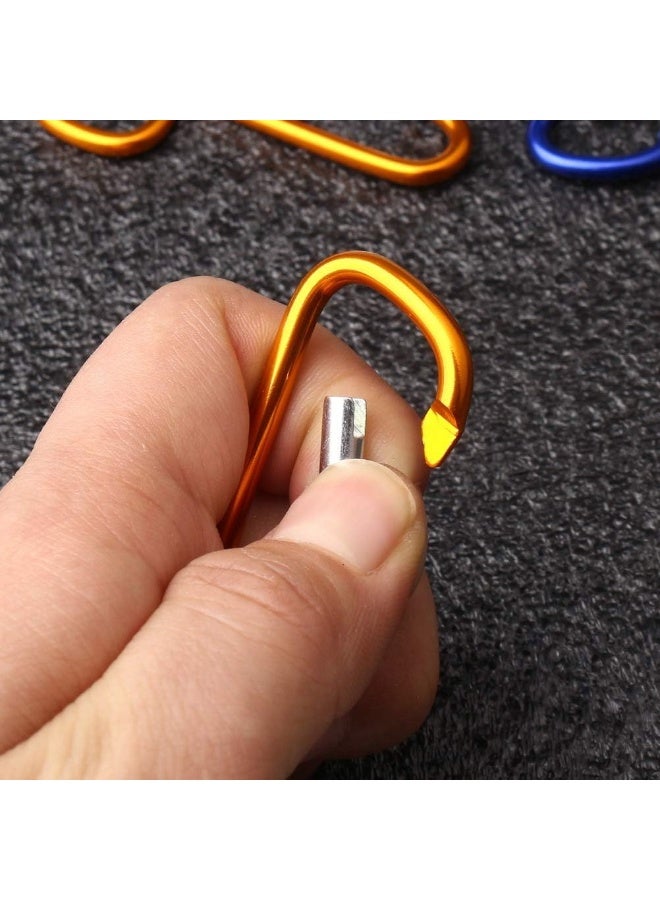 WODE Shop 40 Pieces Locking Carabiner, D-Shaped Carabiner Aluminum Keychain Clip Hook for Camping Hiking (5 Colors) - Image 5