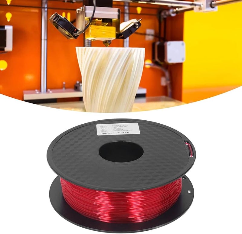 Transparent Red TPU Filament 1KG Flexible Impact Weather Resistant For 3D Printer - Image 5