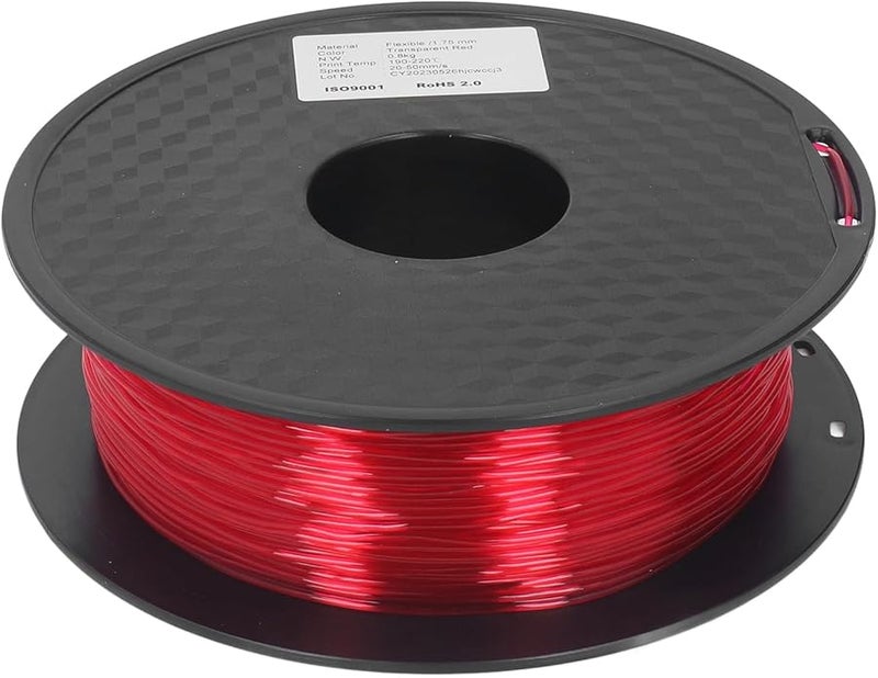 Transparent Red TPU Filament 1KG Flexible Impact Weather Resistant For 3D Printer - Image 1