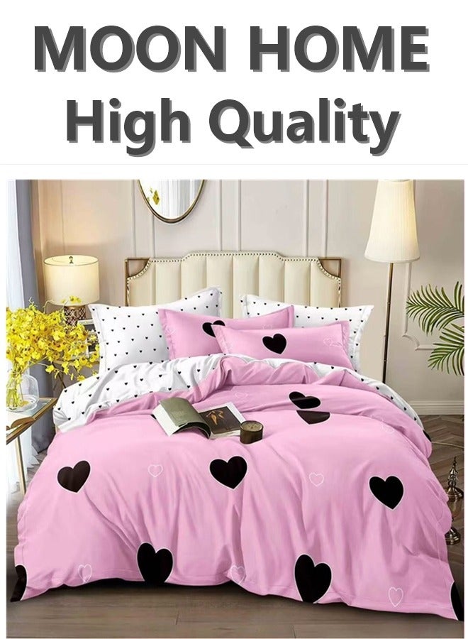 طقم أغطية لحاف فاخر مكون من 6 قطع - مقاسات كينغ / كوين / مفرد - يشمل غطاء لحاف، شريحة ملائمة و 4 أغطية وسائد - بياضات أنيقة ومريحة