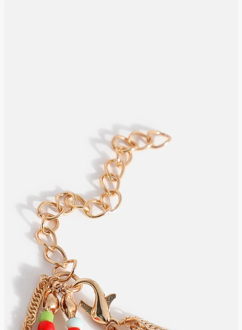 SOHI Gold Plated Beads Necklace