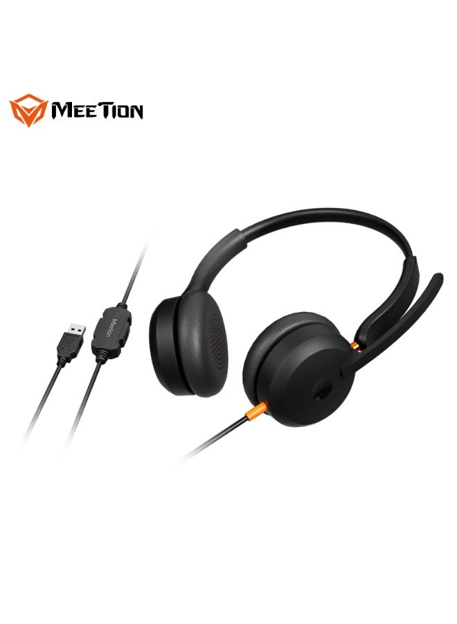 MEETION ENC USB Office Headset HP005U Plug & Play USB Connectivity 40mm Driver Flexible Microphone ENC Technology - Image 5