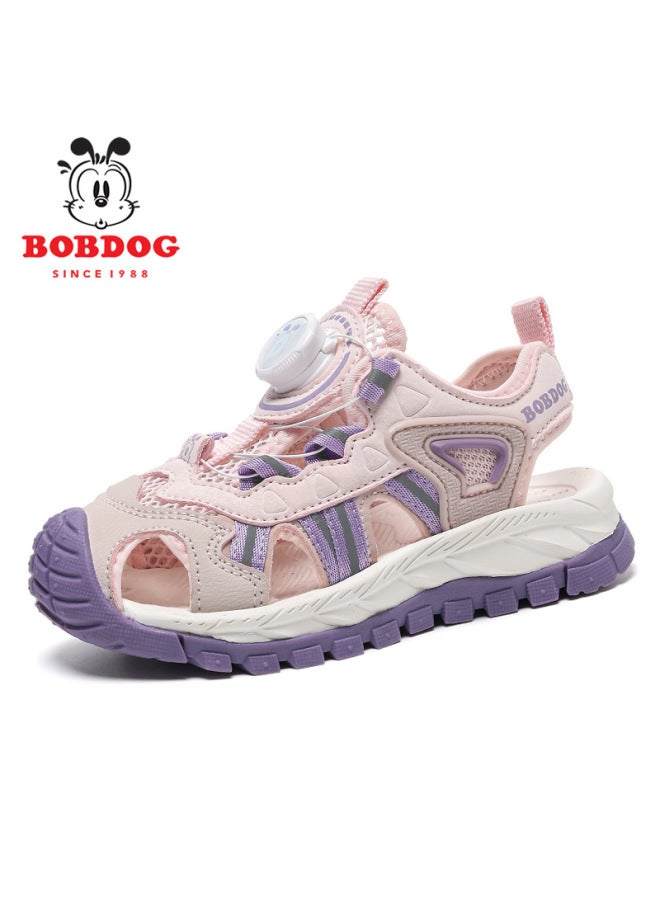 Babu Bean Swivel Buckle Children's Sneaker Single Mesh Frame Shoes Summer New Children's Shoes Boys And Girls Sports Semi-sandals