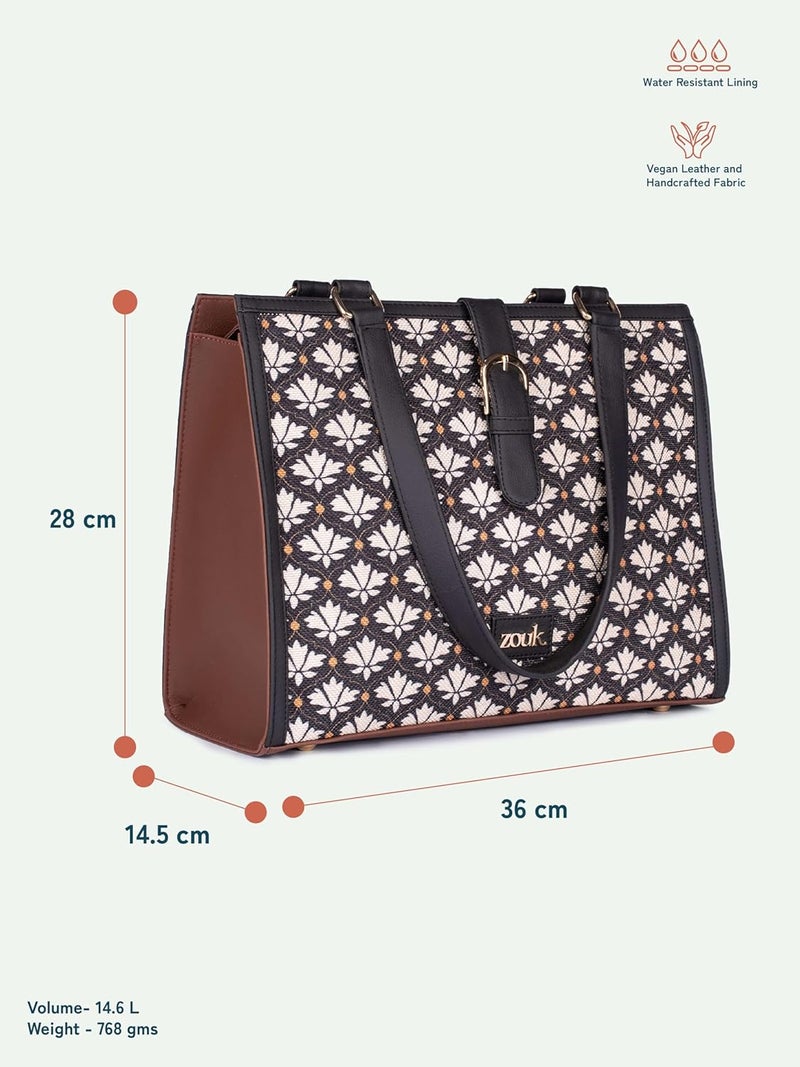 ZOUK حقيبة مكتب ريا كابور | تناسب حتى 15 بوصة لابتوب | حقيبة أنيقة للمكتب والسفر والاستخدام اليومي | مقاومة للماء | خفيفة الوزن وواسعة | - Image 5