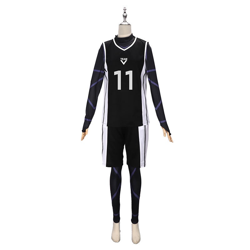 in stock BLUELOCK Blue Prison Jersey cos Jie Shi Yi Bee Le Return to Thousand Cut Leopard Ma Guo Divine Refinery cos Black No.11 Fucheng Shilang [including jumpsuit]]
