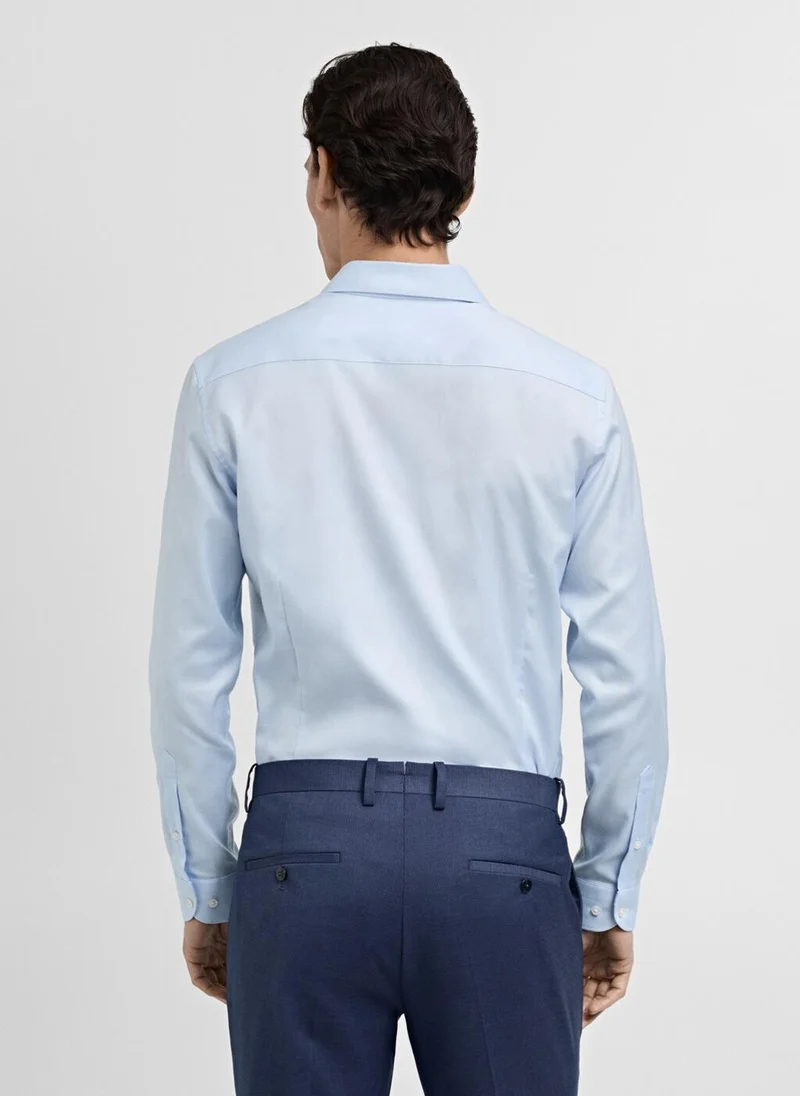 Mango Man Slim fit structured suit shirt