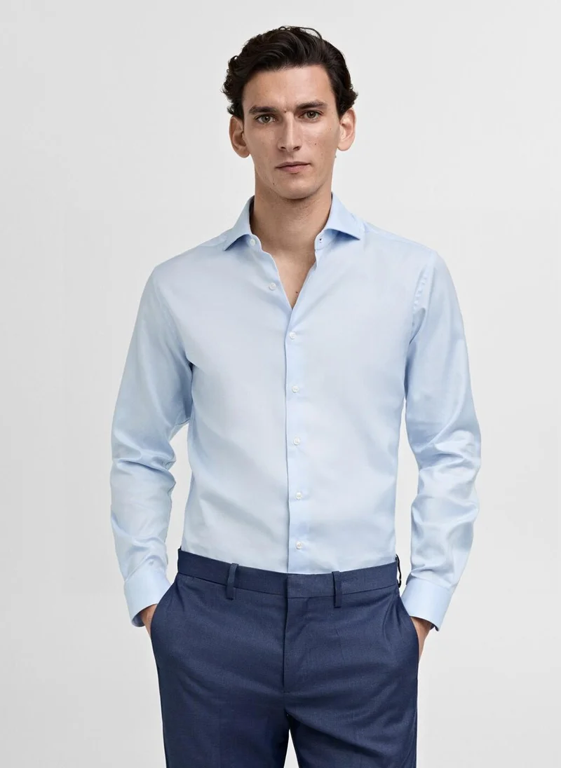 Mango Man Slim fit structured suit shirt