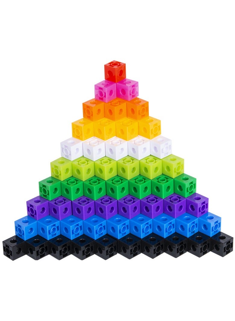 Math Manipulatives for Kids Ages 3-8 | Linking Snap Cubes for Kindergarten  Elementary Counting Skills | Fun Learning Activities for School, Classroom, and Home | 100 Piece Cube Set, 10 Colors  - Image 4