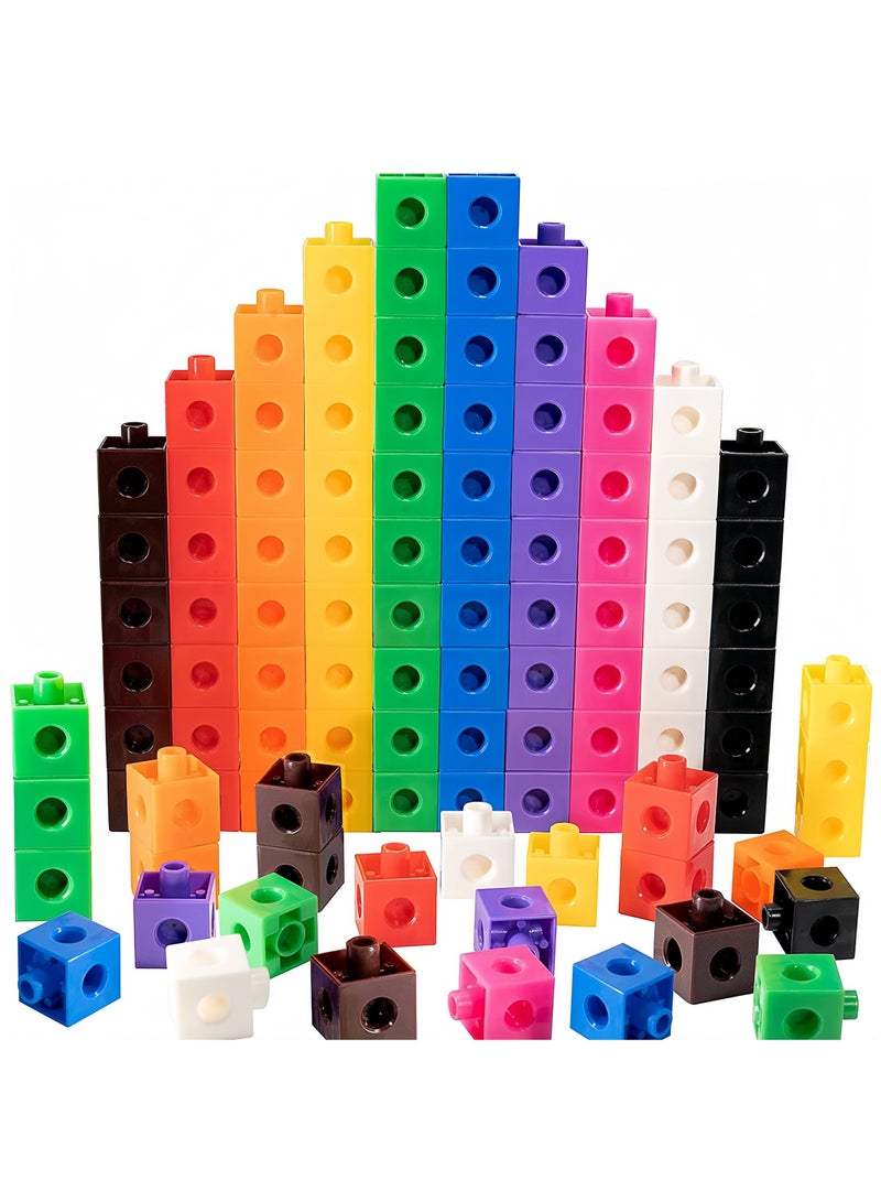 Math Manipulatives for Kids Ages 3-8 | Linking Snap Cubes for Kindergarten  Elementary Counting Skills | Fun Learning Activities for School, Classroom, and Home | 100 Piece Cube Set, 10 Colors  - Image 2