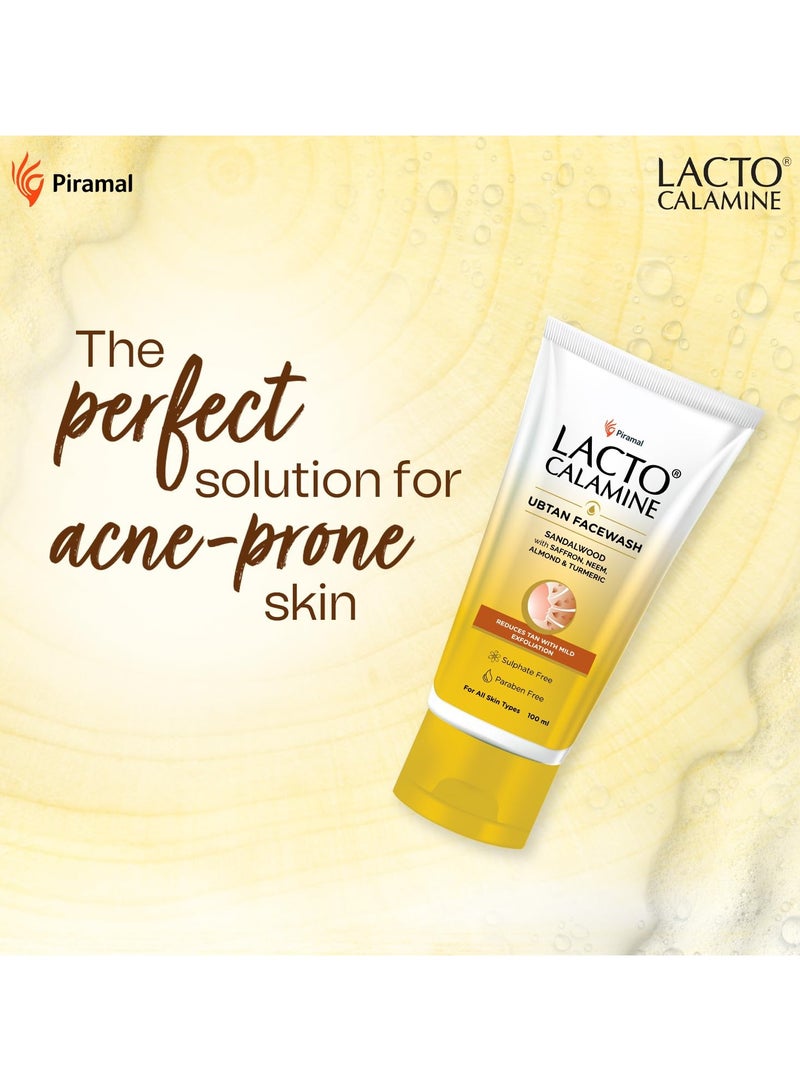 لاكتو كلامين غسول وجه أوبتان لبشرة متألقة مع خشب الصندل، الزعفران، النيم، اللوز والكركم، 100 مل عبوة واحدة - Image 3