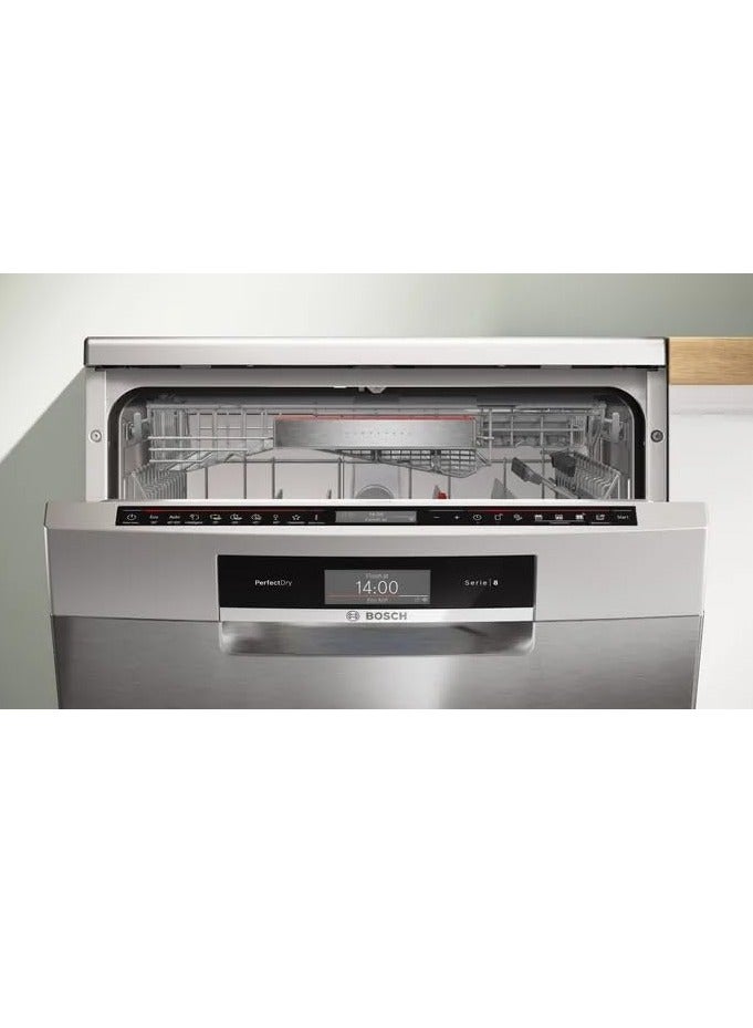 BOSCH Series 8 Dishwasher 13 Place Settings, 8 Programs, Home Connect, Digital Display, 60 cm, Stainless, made in Germany 13 OZ 2400 W SMS8YDI82T silver - Image 3