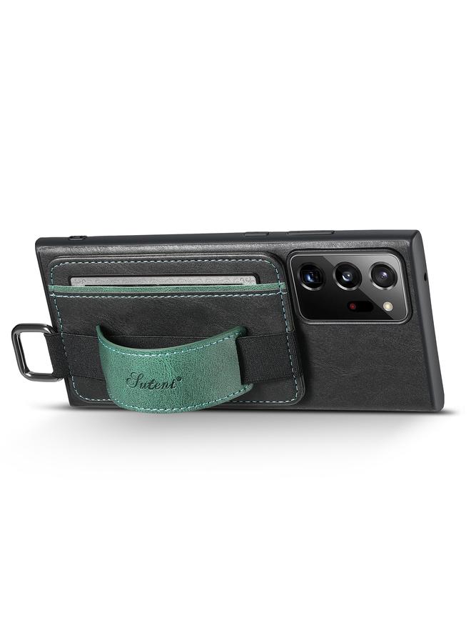Suteni Case For Samsung Galaxy Note20 Ultra H13 Card Wallet Wrist Strap Holder PU Phone Case - Image 4