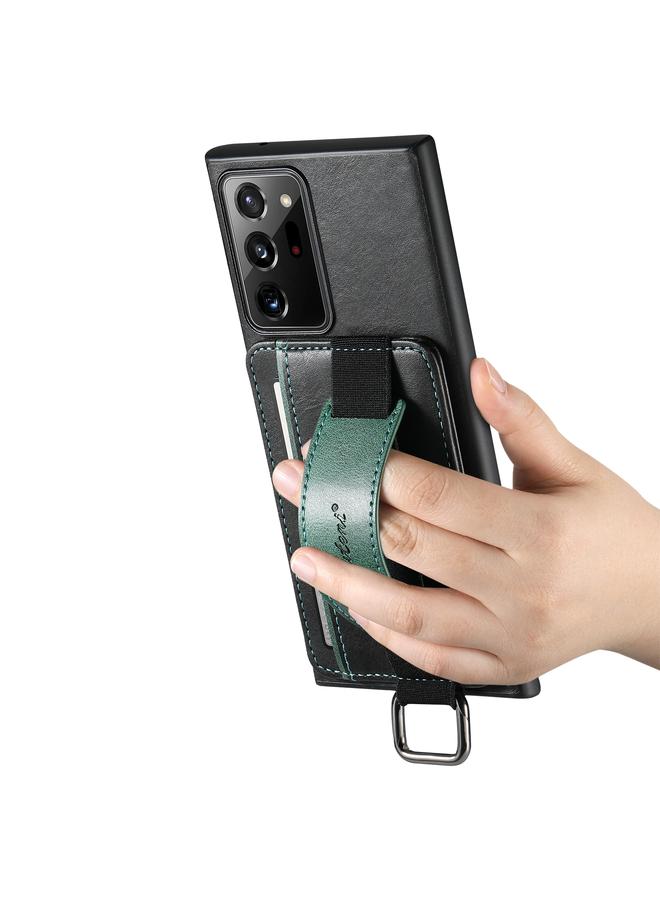 Suteni Case For Samsung Galaxy Note20 Ultra H13 Card Wallet Wrist Strap Holder PU Phone Case - Image 3